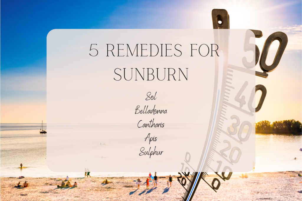 infographic listing 5 remedies for sunburn